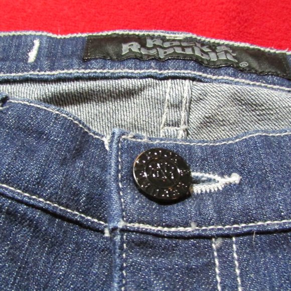 Rock & Republic Embellished Pocket Kasandra Jeans Dark Wash Boot Cut - Picture 8 of 9